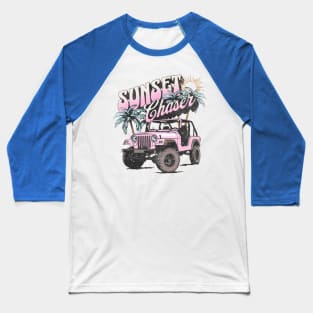 Sunset Chaser Jeep Baseball T-Shirt